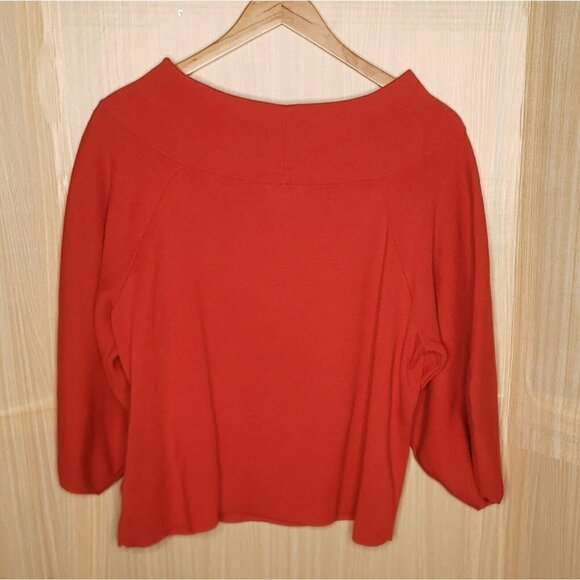 H&M Womens New Red Cowl Neck Cropped Large Sleeve Sweater XL - Picture 2 of 8